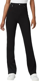 HUE Women's Ultra Soft High Waist Denim Baby Bootcut Leggings, Black