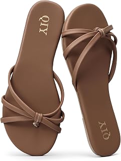 Women's Flip Flops Flat Sandals Slip on Slide Sandals Summer Thong Flats