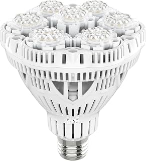 SANSI Grow Lights for Indoor Plants, 36W Plant Lights for Indoor Growing | 400 Watt Equivalent BR30 Grow Light Bulb, PPF 65.6 umol/s, 4000K Full Spectrum, Optical Lens for High PPFD, ETL Listed