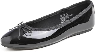 Feversole Ballerina in Coloured Patent Leather with Memory Foam Cushion for Macaroons for Women
