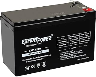 ExpertPower EXP1270, 12V 7Ah Battery SLA Rechargeable with F1 Terminals | 12 Volt sealed lead acid ADT battery replacement, UPS backup, ideal for ride on toys and home alarm systems