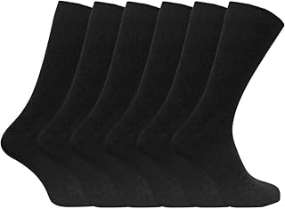 6 Pack Mens Thin Soft 100% Cotton Rich Breathable Coloured Ribbed Dress Socks