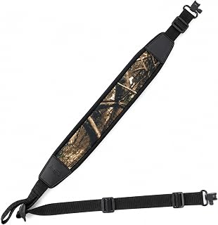 HUNTPAL Two Point Gun Sling, Rifle Shotgun Sling with Removable Swivels | Neoprene Padded Crossbow Archery Bow Sling, Length Adjustable, Universal Shoulder Hunting Gun Strap