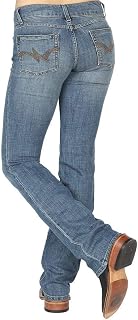 Wrangler Women's Western Mid Rise Stretch Straight Leg Jean