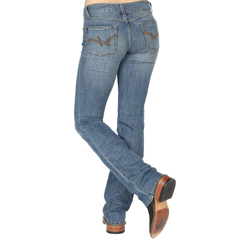 Wrangler Women's Western Mid Rise Stretch Straight Leg Jean