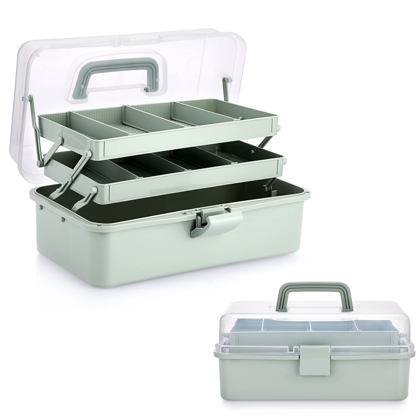 BTSKY 3-Layer Plastic Dividing Storage Box Craft Organizer and Storage | Portabl