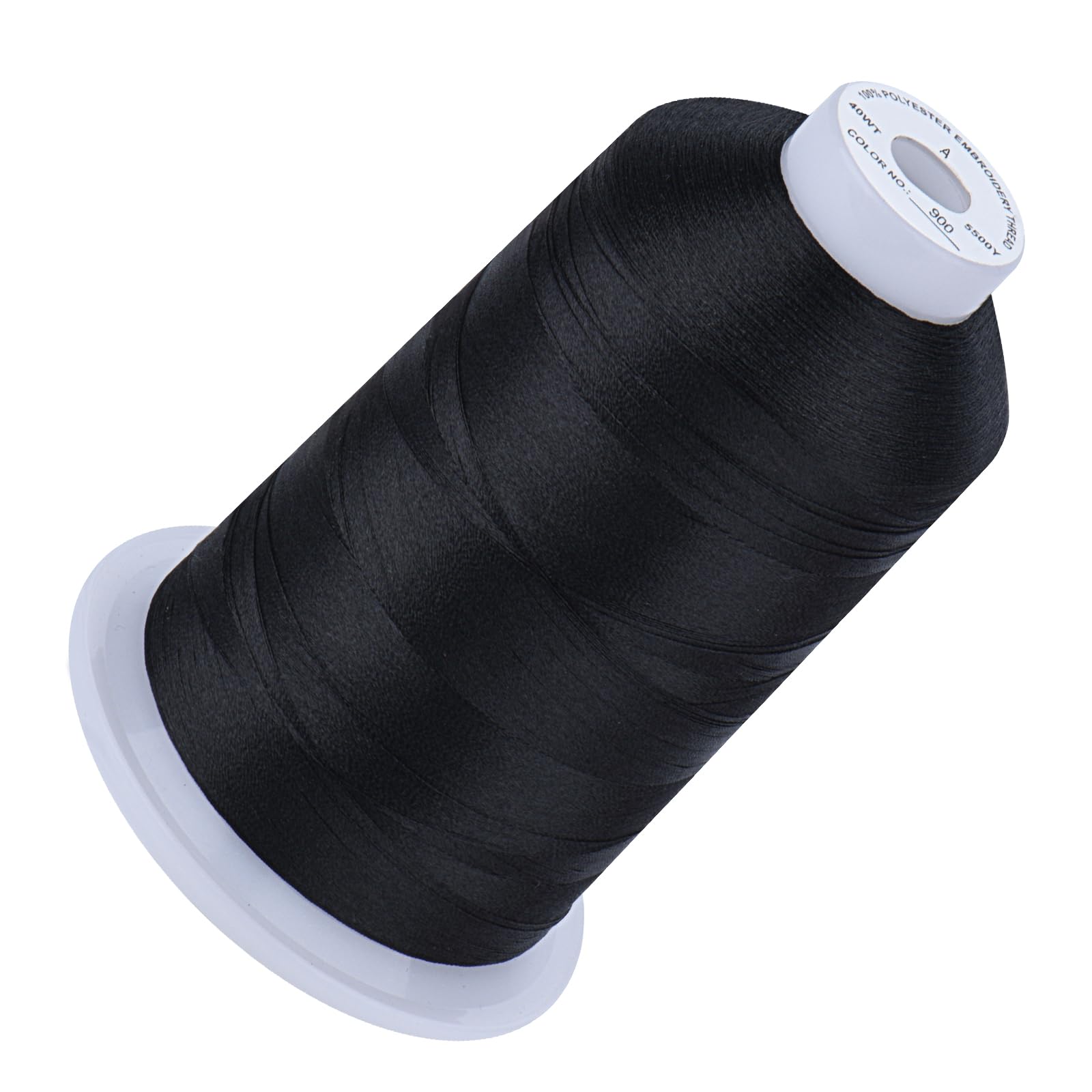 Simthread Embroidery Machine Thread 5000M 40WT Polyester, Black 900 | 5000M 40WT