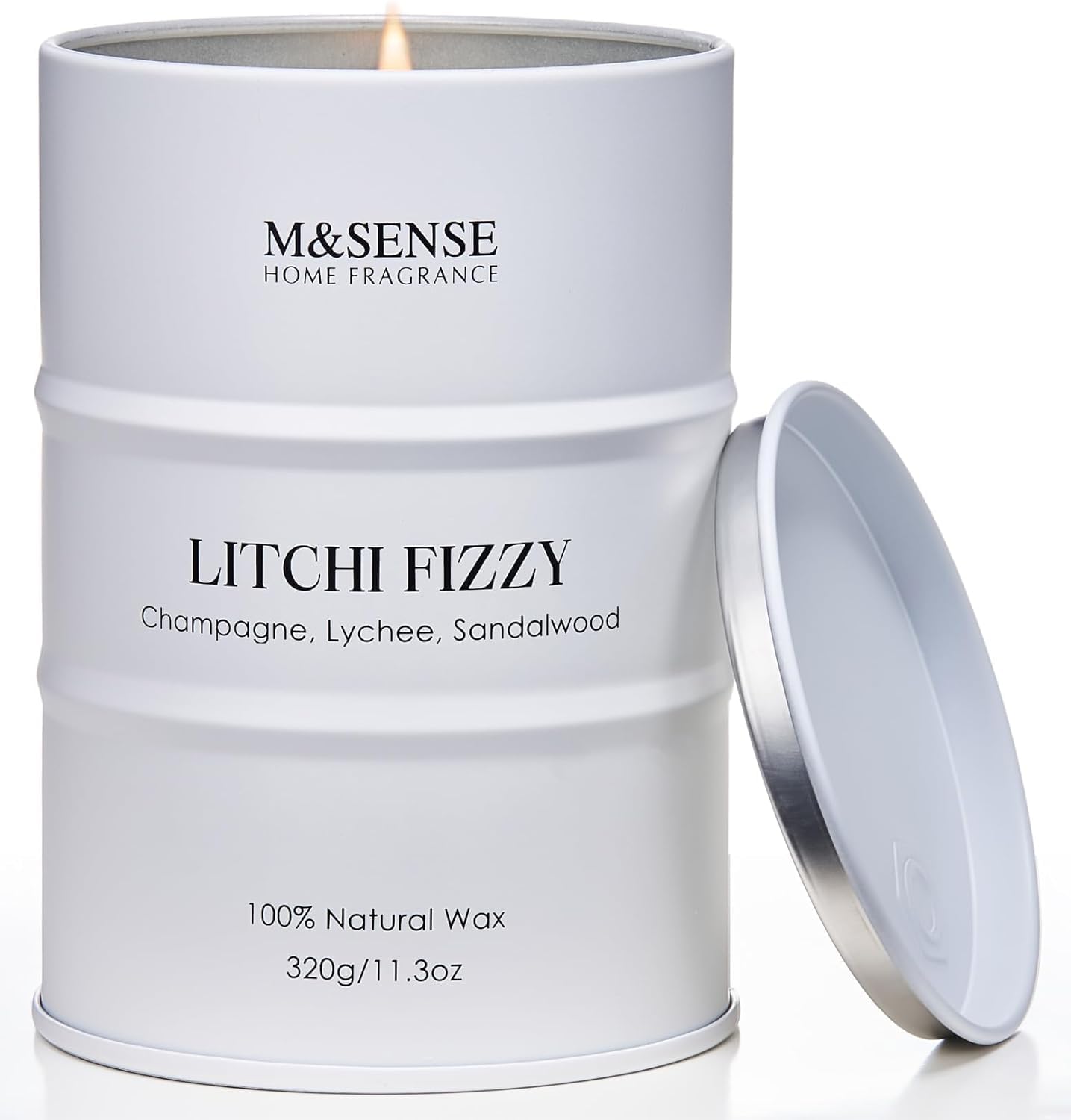 M&SENSE Litchi Fizzy Scented Candles, 320g 70 Hours Lifespan Natural Non-Toxic S