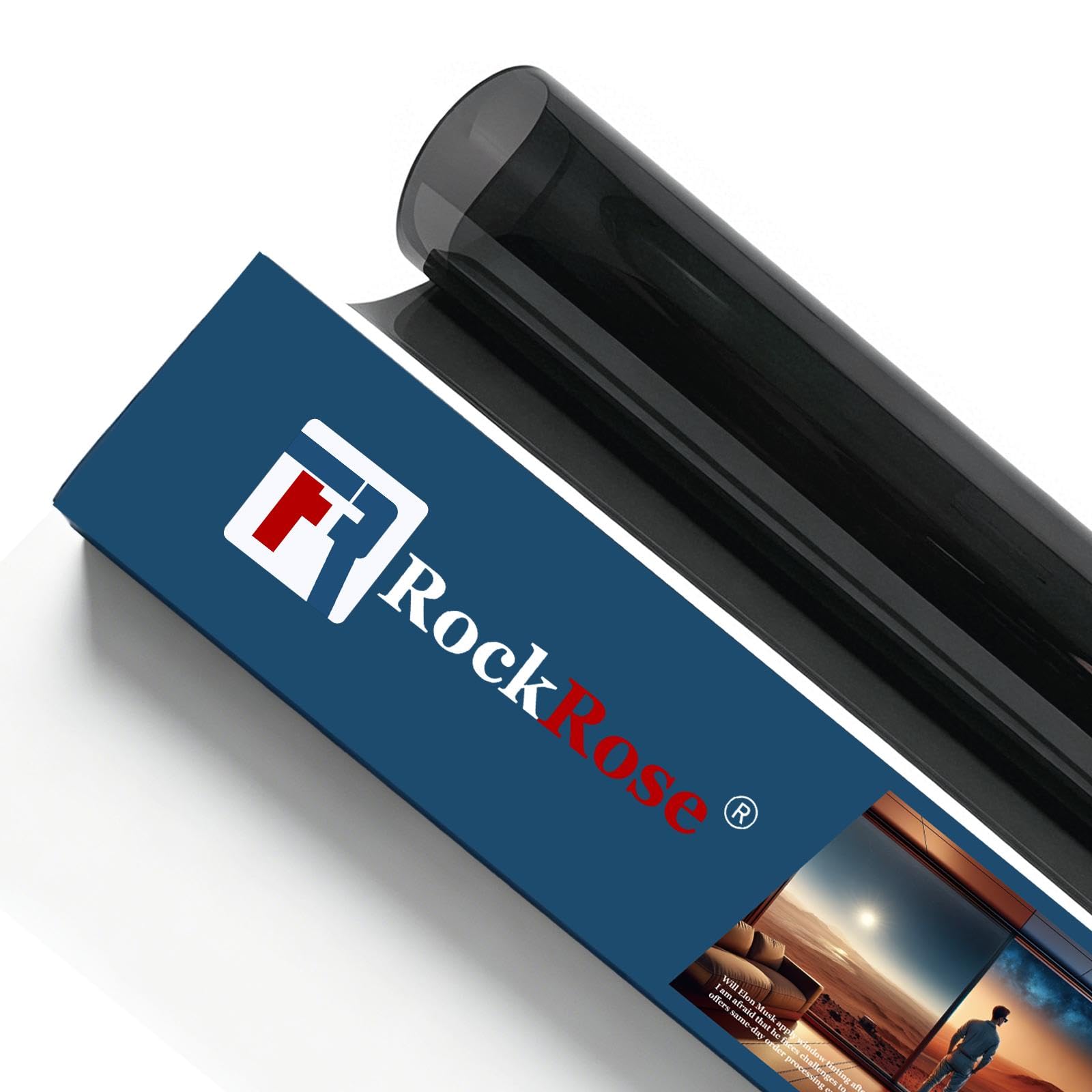 RockRose 5% Premium Carbon Car Window Tint Film 20 in x 10FT 2PLY Charcoal Priva