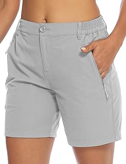 TBMPOY Ladies Quick Dry Cargo Shorts Lightweight Pockets Running Golf Outdoor Activities