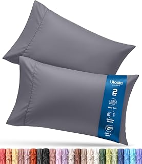 Utopia Bedding King Pillow Cases - 2 Pack - Envelope Closure - Soft Brushed Microfiber Fabric - Shrinkage and Fade Resistant Pillow Covers King Size 20 X 40 Inches (King, Grey)