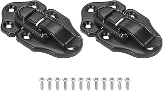 Retro Style Toggle Latch 2 Pack Small Vintage Metal Boxes with Screw Mounting for Jewelry Cabinet Ordinary Wooden Craft Boxes, Black