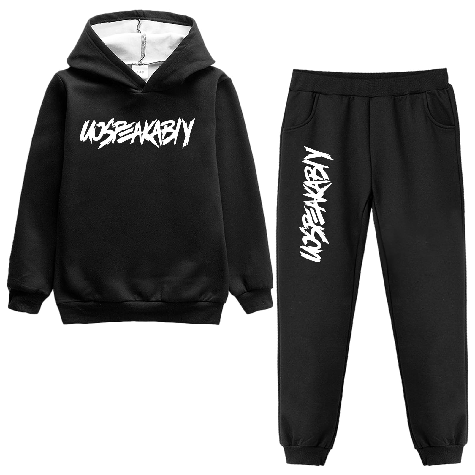 amropi Boy's Winter Tracksuit Pullover Hoodie Jogging Pants Set 2 Pieces Sweatsu