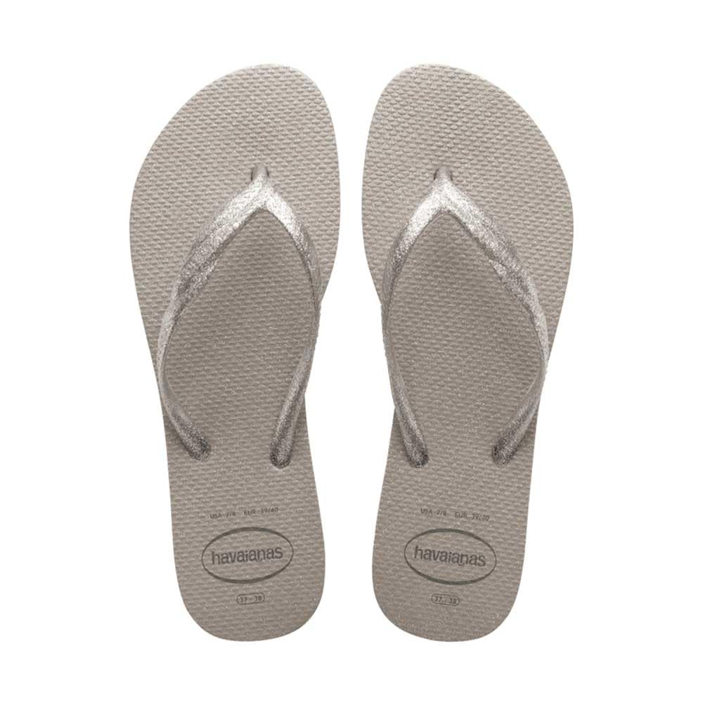 Havaianas Fantasia Gloss Black Grey 35 3 Flip Flops Womens