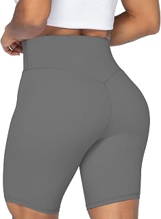 Sunzel Women's Cycling Shorts High Waist Seamless Front Yoga Workout Gym Bicycle Shorts Abdominal Control