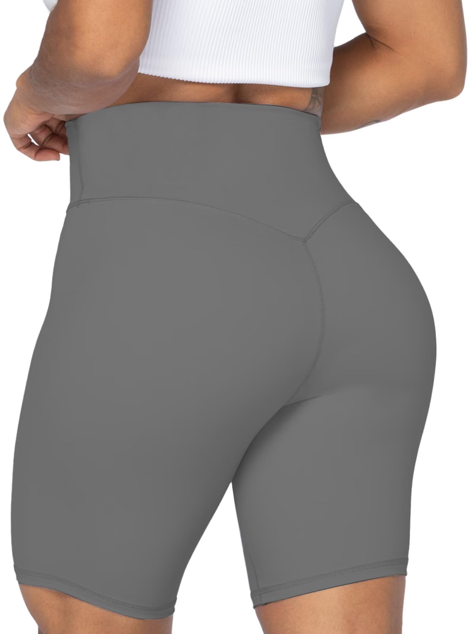 Sunzel Women's Cycling Shorts High Waist Seamless Front Yoga Workout Gym Bicycle