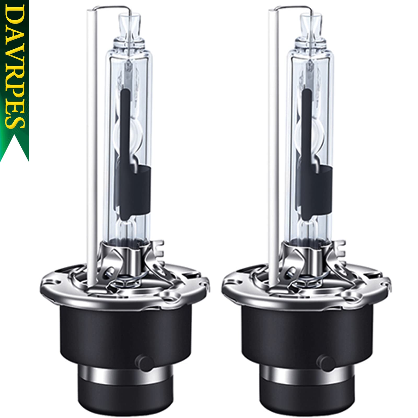 DAVRPES D2R 35W 6000K Cold White Xenon HID Headlight Bulbs Replacement for Low B