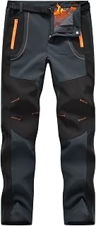 Rdruko Men's Snow Ski Waterproof Softshell Trousers Outdoor Hiking Travel Fleece Insulated Winter Trousers