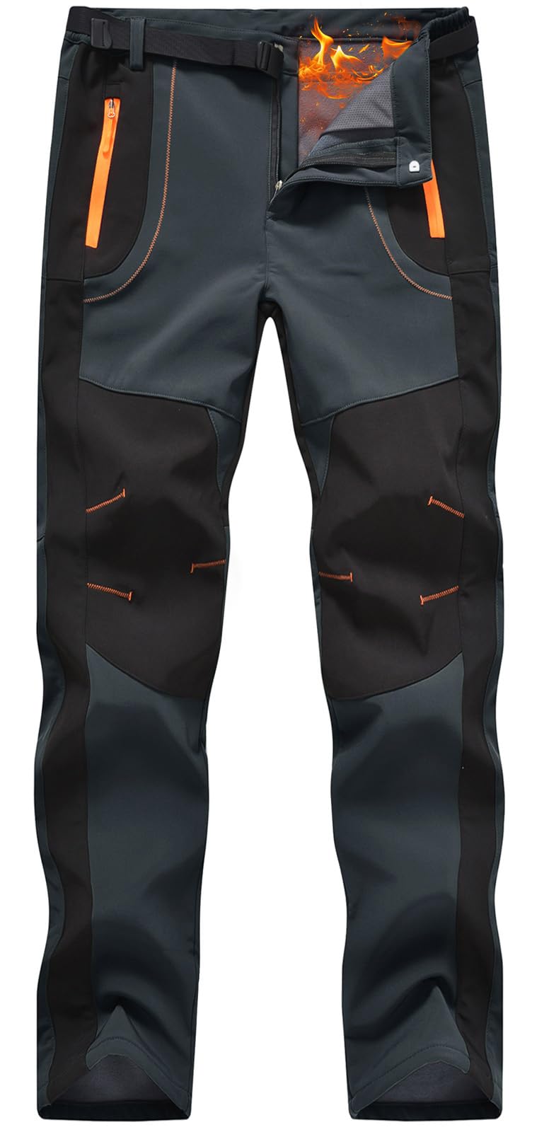 Rdruko Men's Snow Ski Waterproof Softshell Trousers Outdoor Hiking Travel Fleece