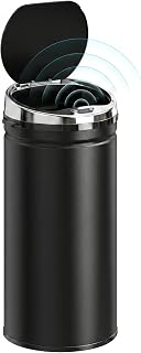 HOMCOM 42L Round Sensor Bin with Quiet Soft-Close Lid, Black