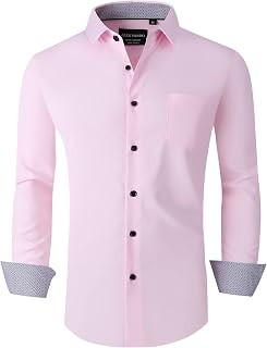 Alex Vando Mens Regular Fit Long Sleeve Stretch Dress Shirts