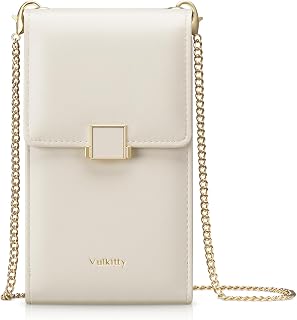 Vulkitty Cell Phone Purse with Crossbody Strap, Small Crossbody Purse for Women, Mobile Phone Bags, Leather Passport Bag