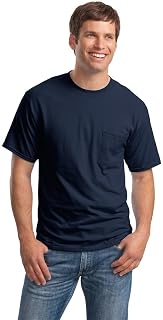 Hanes Beefy-t Pocket, Heavyweight Cotton Pocket Tee for Men, Full-Cut T-Shirt, 1 Or 2 Pack Men's T-Shirt (Pack of 1)