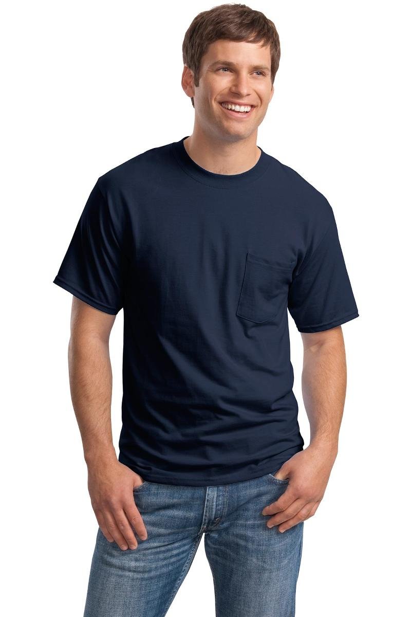 Hanes Beefy-t Pocket, Heavyweight Cotton Pocket Tee for Men, Full-Cut T-Shirt, 1