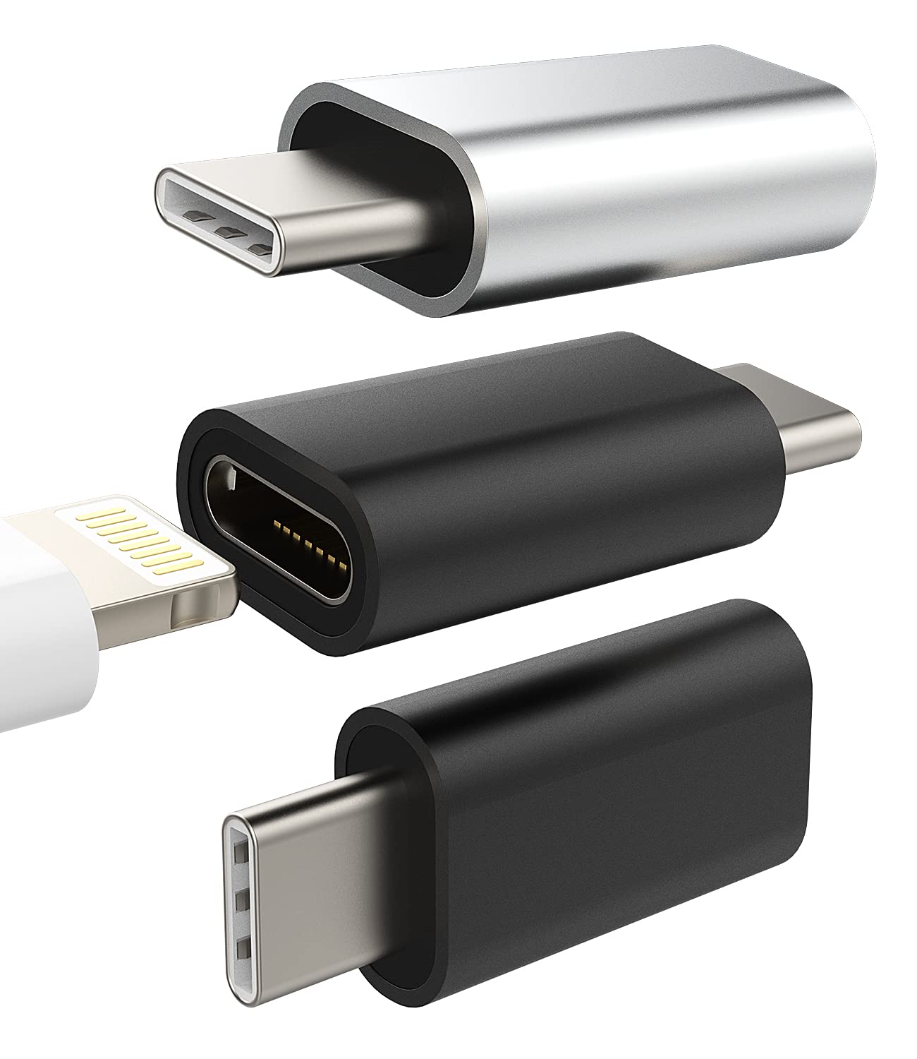 3 Pack USB C Male to Lightning Female Adapter for iPhone 12 11Pro Max Mini Compa