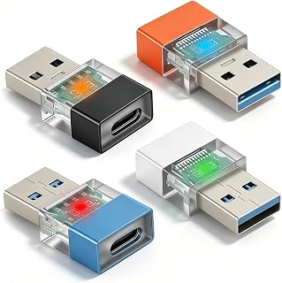 GELRHONR USB A to USB C Adapters,USB 3.0 Male to Type C Female Converters,High-Speed Data Transfer with CarPlay, Smartphones,Tablets and PC Peripherals,4 Pack