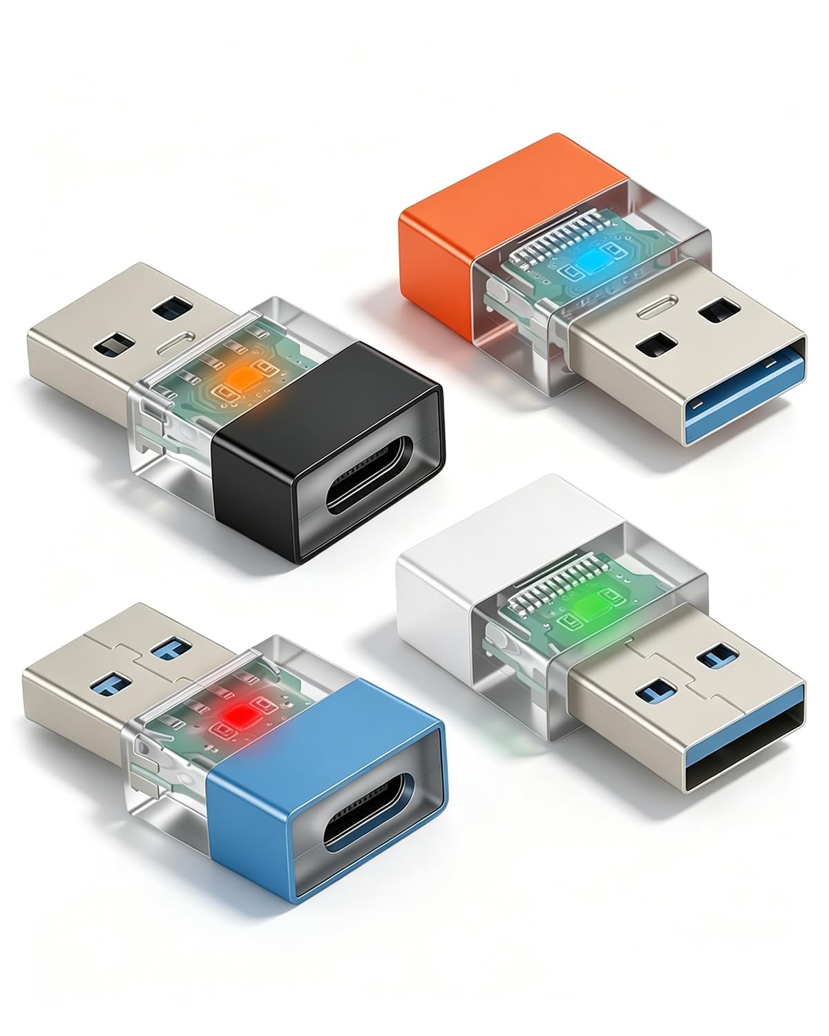 GELRHONR USB A to USB C Adapters,USB 3.0 Male to Type C Female Converters,High-S