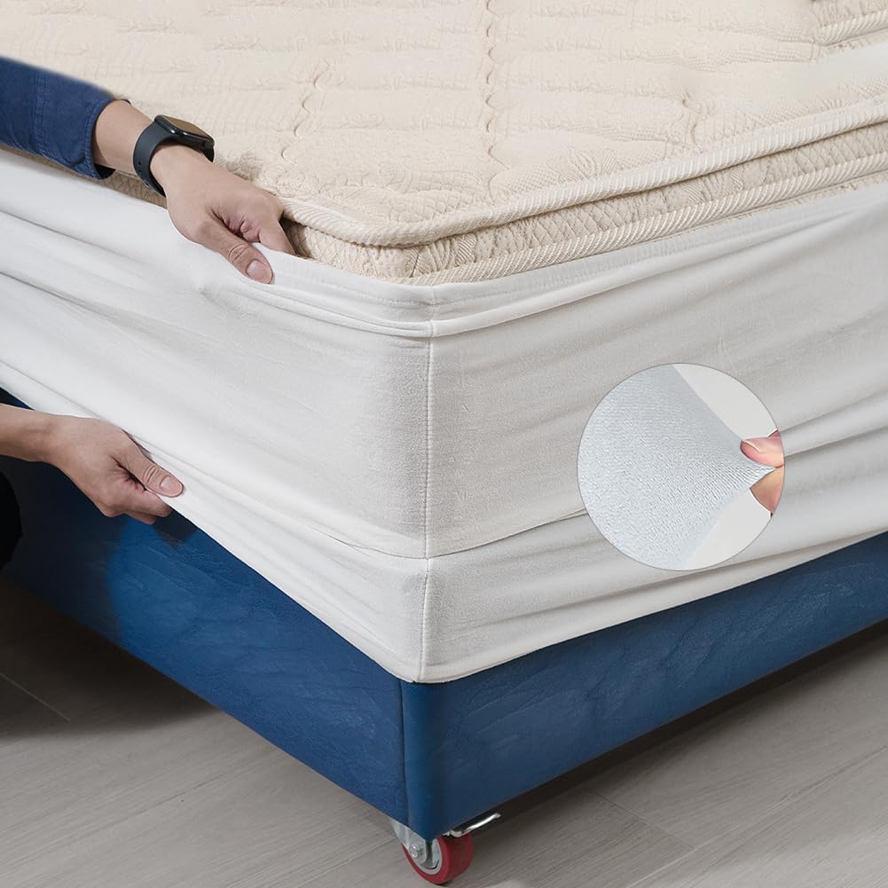 DUJUIKE Stretch Velvet Box Spring Cover for Wrapping, Alternative to Traditional