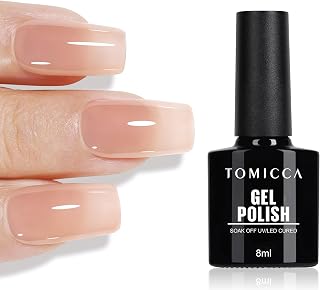 TOMICCA Semi-Permanent Gel Nail Polish Nudee Pink 10 ml Semi-Permanent Nail Polish UV Soak Off Manicure Gel Lacquer Varnish