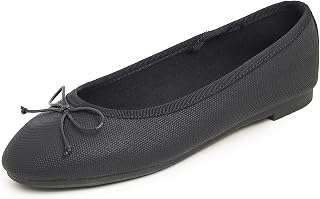 Feversole Women's Bow Tie Fashion Dress Slip On Shoes Round Toe Ballet Flat,Ballerina a Punta Tonda per Donna