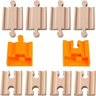 Orbrium Toys Male-Male Female-Female Wooden Train Track Adapters Fits Thomas Brio Chuggington, Set of 8