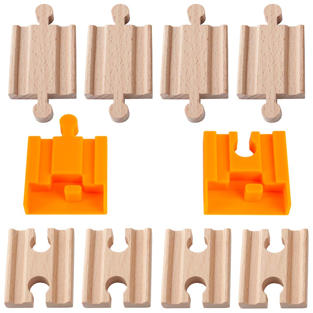 Orbrium Toys Male-Male Female-Female Wooden Train Track Adapters Fits Thomas Bri