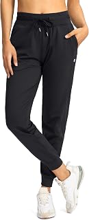 G Gradual Ladies Jogging Pants with Zip Pockets High Waist Athletic Tapered Sweatpants for Women Workout Lounge