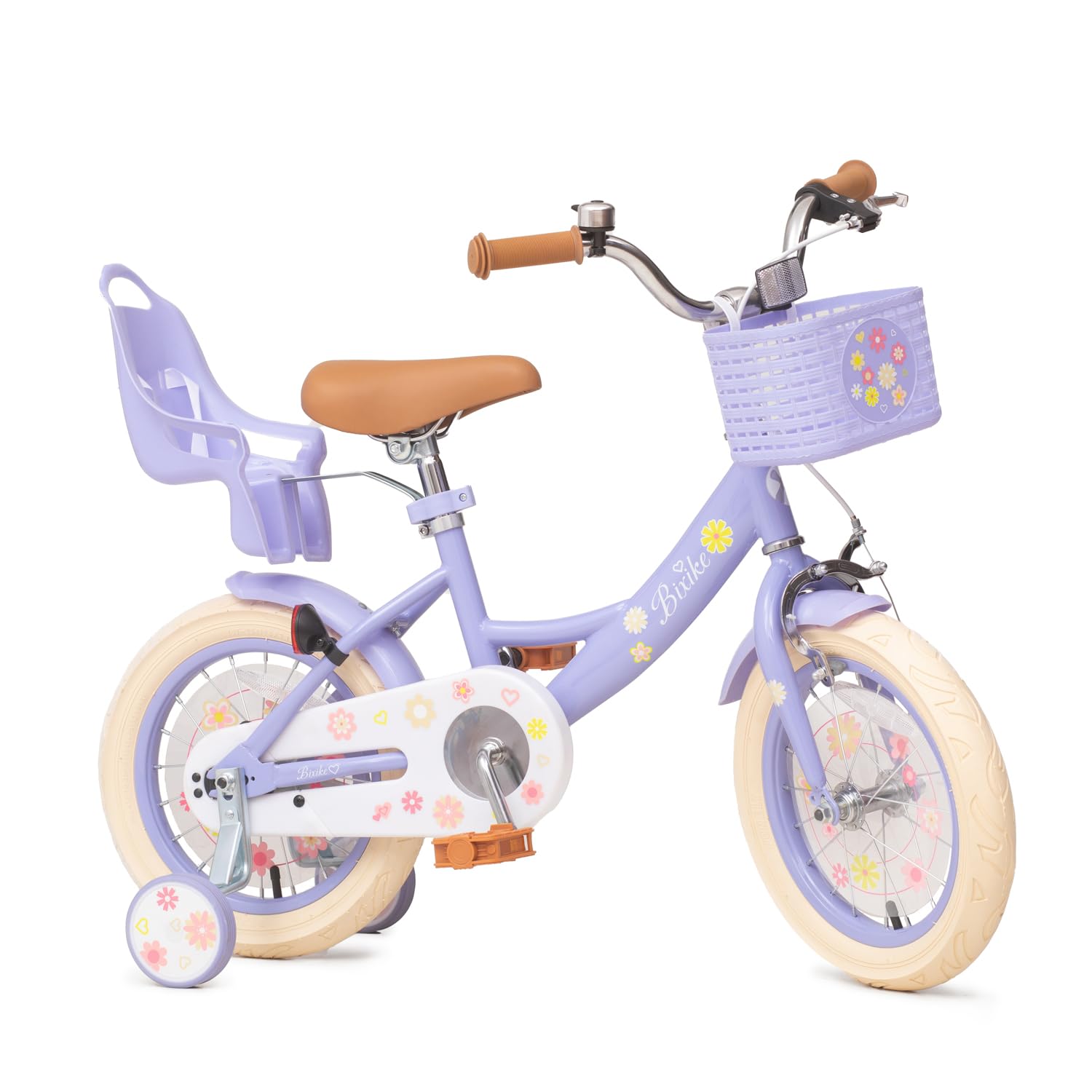 Bixike Girls Bike with Basket, Princess Bicycle for Ages 2-12
