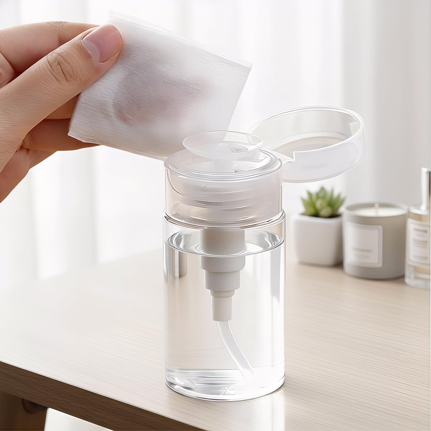 100ml Refillable Pump Bottle Clear PET Leak Proof Portable Reusable Makeup Remov