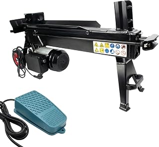 ROCKCUB 7-Ton Electric Log Splitter, Upgraded Ergonomic Foot Pedal for Less Back Strain, Bonus 4-Way Cross Wedge for Rapid Kindling, 3HP Motor 28MPa High Pressure, Fits 22" Logs, Plus Version