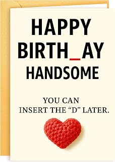 SFPJTL Funny Birthday Card For Husband - Unique Decorations For Men, Husband & Boyfriend - Happy Birthday Cards