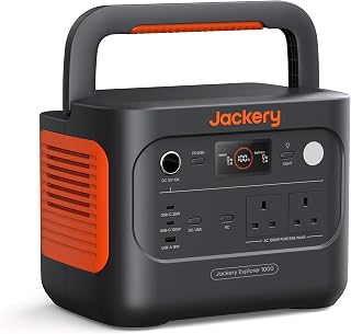 Jackery Explorer 1000 v2, 1500W 1070Wh LiFePO4 Portable Power Station | Lightweight 1kWh Power Station with Smart App Control, 100W USB-C Output, 1 Hr Fast Charge for Outdoor Camping, Home Backup