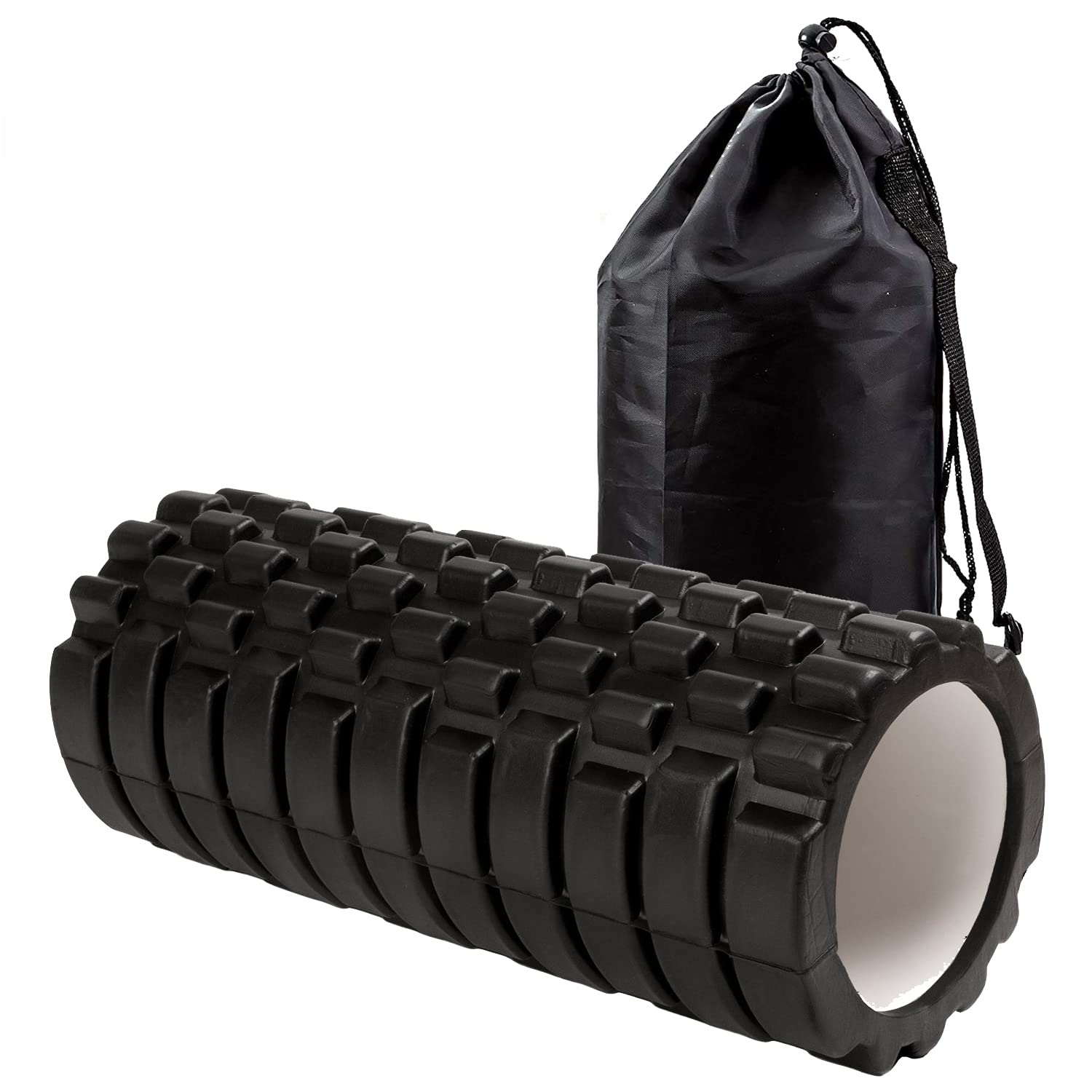 Kunova 13" Deep Tissue Grid Yoga Fitness EVA Massage Foam Roller with Carrying B