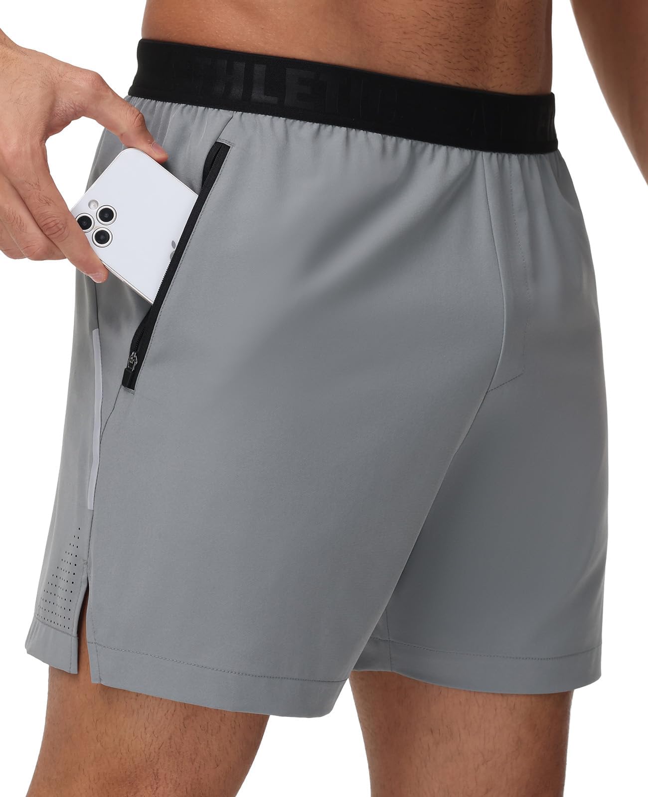GymBrave Men's 5" Athletic Running Shorts with Zipper Pockets Lightweight Quick 