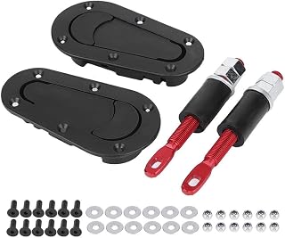 Hood Lock Kit Universal Carbon Fiber | Racing Bonnet Latch Pin Set, Lightweight Plug-Style Mount, 12.8x6.8cm
