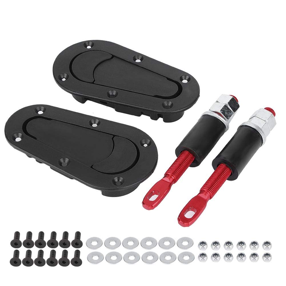 Hood Lock Kit Universal Carbon Fiber | Racing Bonnet Latch Pin Set, Lightweight 