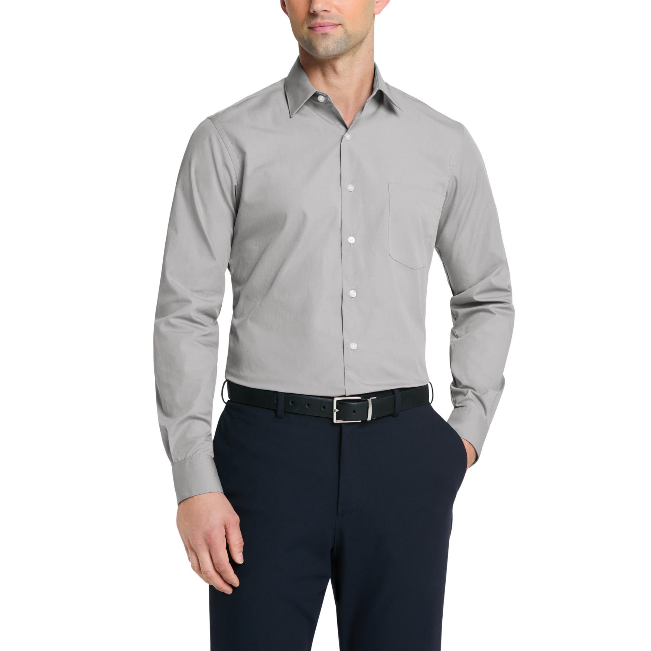 Van Heusen Slim Fit Shirt in Poplin Solid Colour Cheap Formal Hem Poplin Solid C