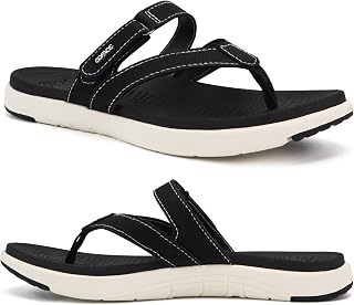 COFACE Flip Flops Women Fashion Orthopedic Comfortable Leather Fabric Elegant Toe Sandals Lady Daily Leather Summer Beach Pool Flip Flop Lightweight Open Flip Flops Shovel Non-Slip Rubber Sole