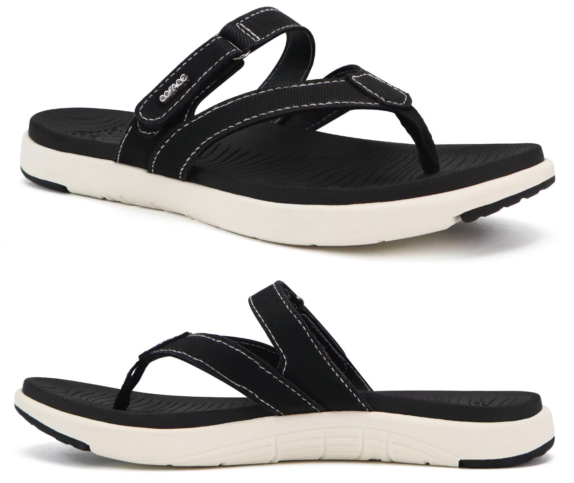 COFACE Flip Flops Women Fashion Orthopedic Comfortable Leather Fabric Elegant To