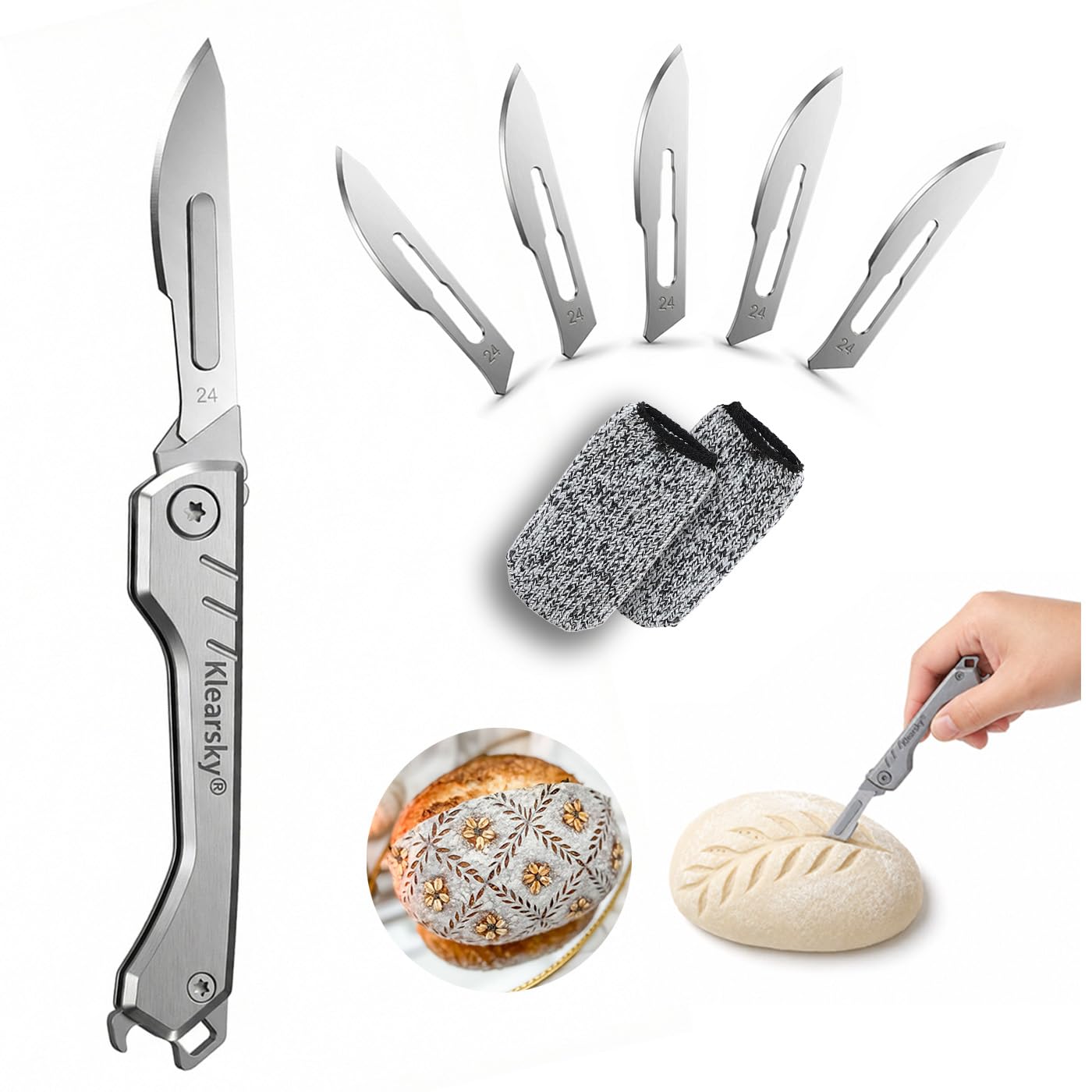 Étoressa Stainless Steel Bread Lame Dough Scoring Tool, | Premium Foldable Bread